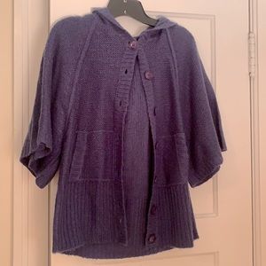 Blue mid sleeve cardigan/cape